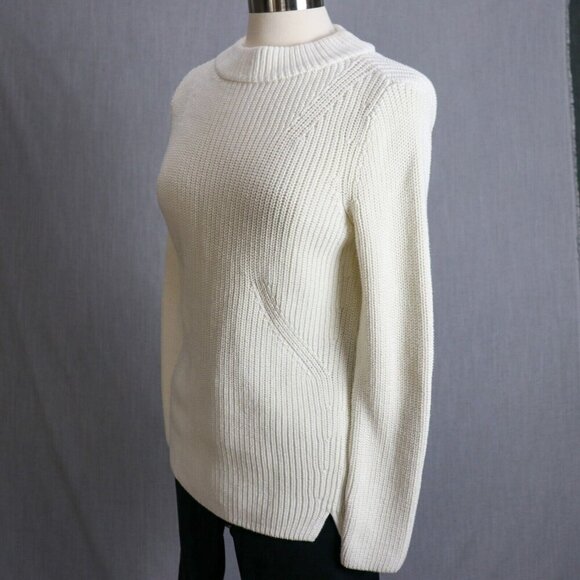 Talbots Rib Knit Sweater Womens M Pullover Crewneck Cotton Long Line Apris Ski - Picture 5 of 14